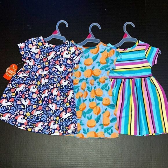 Baby Girl Cotton Pull-Over Printed Dresses 3-Pack Size 18M - Picture 2 of 5